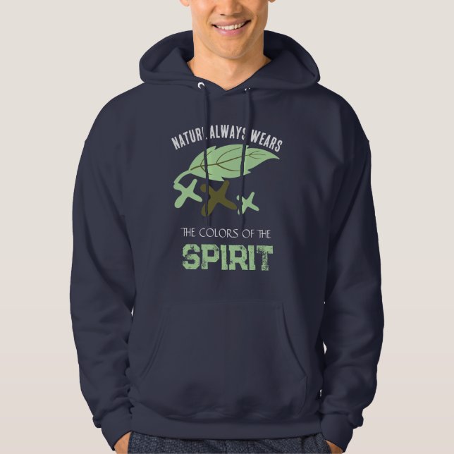 "Naturen bär alltid" blad Hoodie (Framsida)