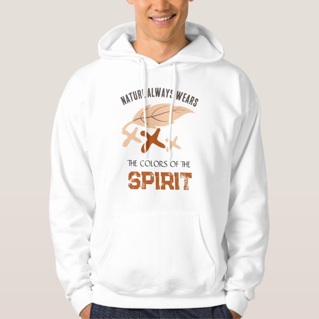 "Naturen bär alltid" blad  Hoodie (Framsida)