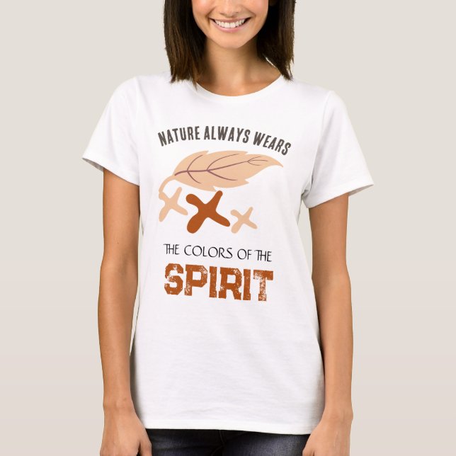 "Naturen bär alltid" blad  T Shirt (Framsida)