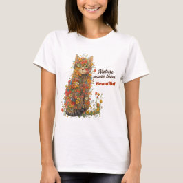 Naturen Gjorde Dem Vackra Blommig Katt T-Shirt