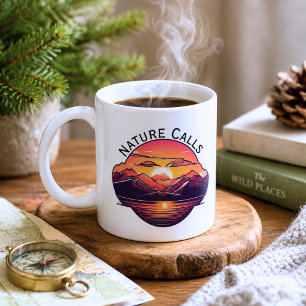 Naturen Kallar Bergssolnedgång Kaffemugg