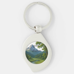 Naturen, livets tysta väktare. swirl silverfärgad nyckelring