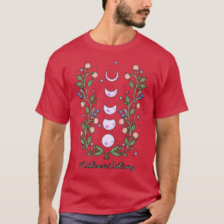 Naturen lyssnar blommor i måne t shirt