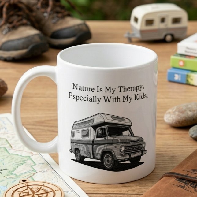 Naturen Min Terapi Barn Utomhus Familj Välbefinnan Kaffemugg (Skapare uppladdad)