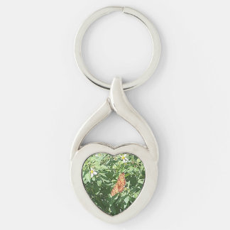 Naturen på sin höjd twisted heart silverfärgad nyckelring