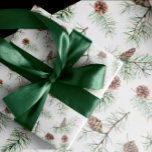 Naturen Theckes Gräs Cones och Grenar jul Presentpapper<br><div class="desc">Rustiska vattenfärgskoner i gräs och gräs grenar papper julomslag.</div>