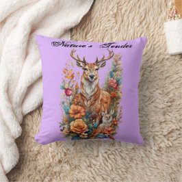 Naturens anbud: Whimsical Orange Hjort and Fawn Kudde