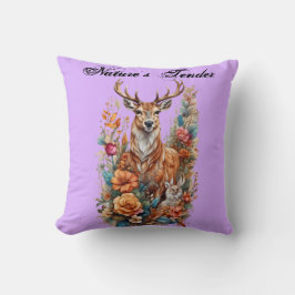 Naturens anbud: Whimsical Orange Hjort and Fawn Kudde