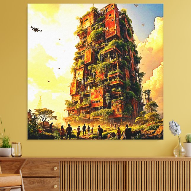 Naturens återvändande till städerna canvastryck (Insitu (Vardagsrum))