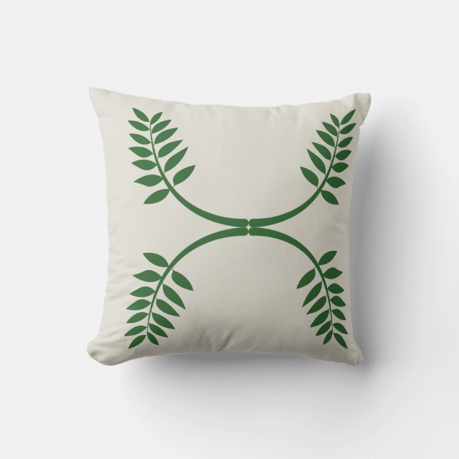 Naturens beröring: Elegant Lövs design Pillow Kudde (Framsida)