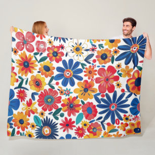 Naturens blomningshandling, 60 x 80 Blankett Fleecefilt