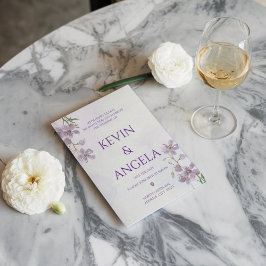 Naturens charm: Minimalistisk Blommigt Bröllop Inbjudningar