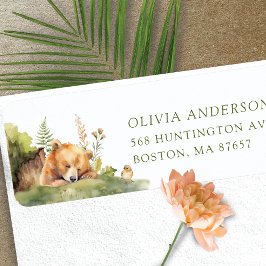 Naturens delight Baby Shower Bear Address Label Returadress Etikett
