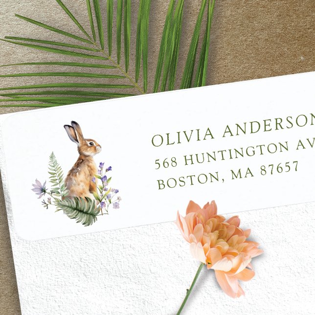 Naturens delight Baby Shower Bunny-adressetikett Returadress Etikett (Skapare uppladdad)