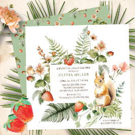 Naturens delight Squirrel Baby Shower Inbjudningar