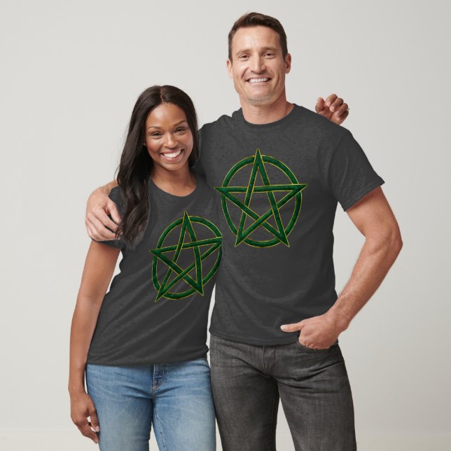 Naturens embrace: Emerald Pentagram T Shirt (Unisex)