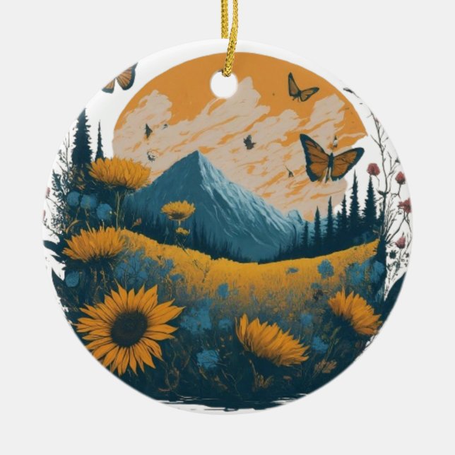 Naturens embrace julgransprydnad keramik (Framsidan)