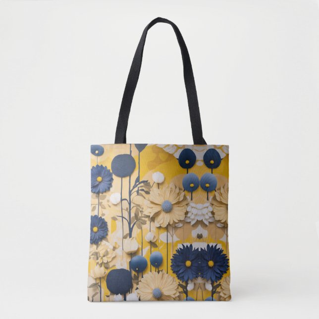Naturens embrace: Tote with Blommigt Elegance Tygkasse (Framsida)