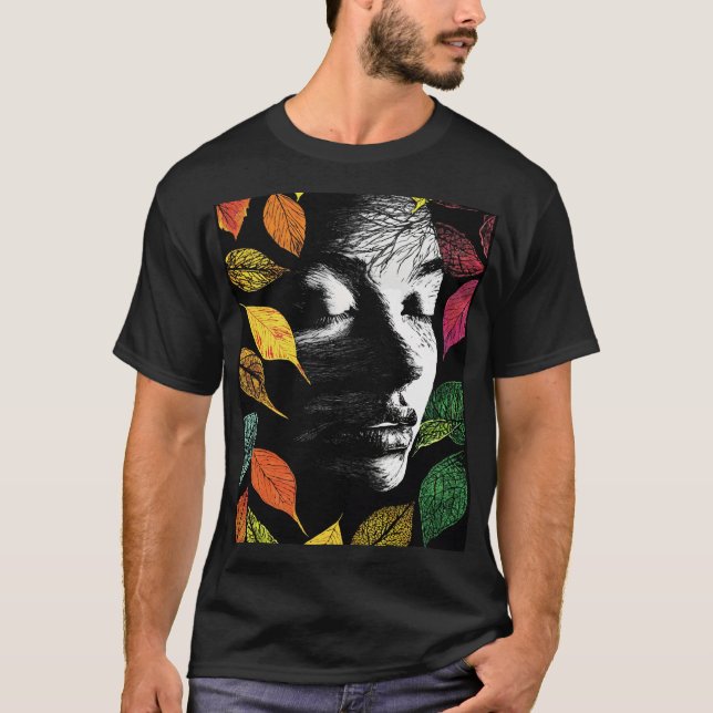 Naturens Essenc Woman of Lövs Line Art T Shirt (Framsida)