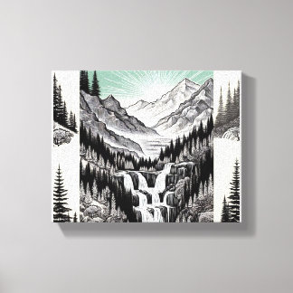 Naturens essens: Black & White Ligcape T-Shirt Canvastryck