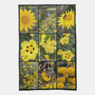 Naturens färger - gula blommor kökshandduk