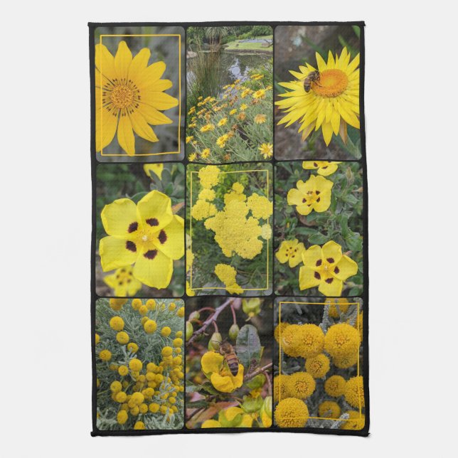 Naturens färger - gula blommor kökshandduk (Vertikal)