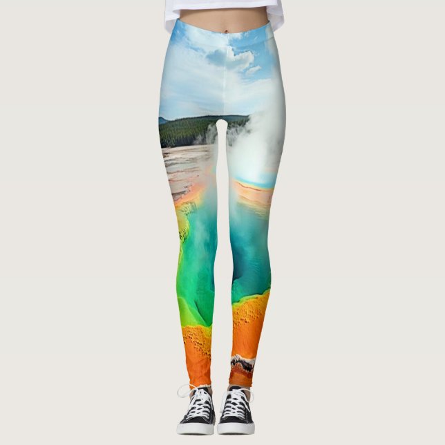 Naturens färgstarka Hett Vår Art Leggings (Framsida)
