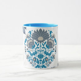 Naturens fred, Teal Mandala Graphic Art Mugg