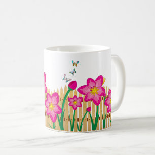 Naturens Garden Rosa Flower - Elegantens Blommigt Kaffemugg