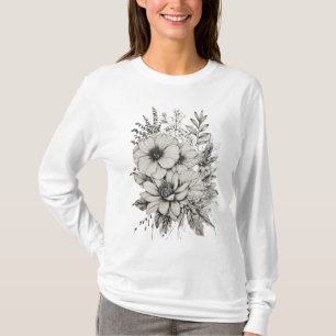 Naturens harmoni: Bold Line Flower T-Shirt