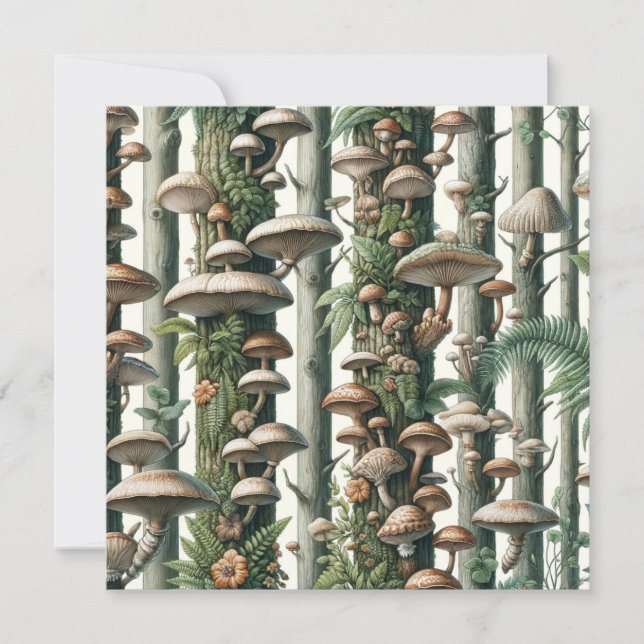 Naturens harmoni: Botaniskt sjölöst Mönster Inbjudningar (Framsida)