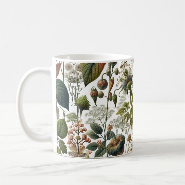 Naturens harmoni: Botaniskt sjölöst Mönster Kaffemugg (Vänster)