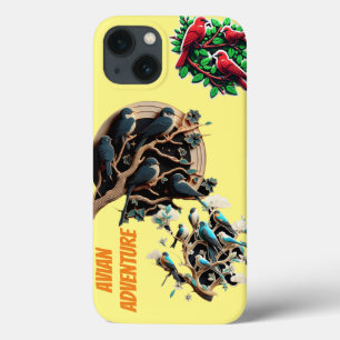 "Naturens harmoni: Fåglar i Träd iphone case"