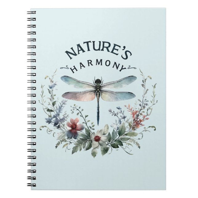 Naturens harmoni - Konstnärlig Dragonfly Anteckningsbok (Framsidan)