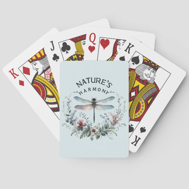 Naturens harmoni - Konstnärlig Dragonfly Casinokort (Baksidan)