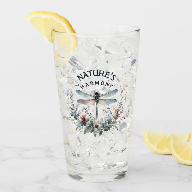 Naturens harmoni - Konstnärlig Dragonfly Glaskopp (Framsida Ice)