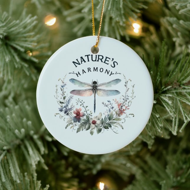 Naturens harmoni - Konstnärlig Dragonfly Julgransprydnad Keramik (Träd)