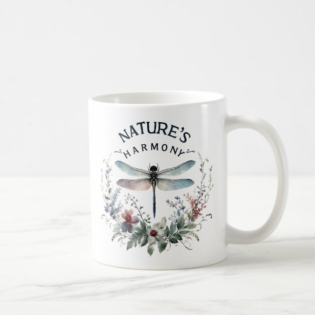 Naturens harmoni - Konstnärlig Dragonfly Kaffemugg (Höger)