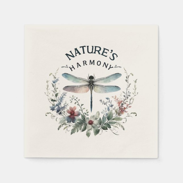 Naturens harmoni - Konstnärlig Dragonfly Pappersservett (Framsidan)