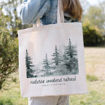 Naturens Helg Retreat Forest Bachelorette Tygkasse<br><div class="desc">Om du klickar på "Anpassa den här mallen" kan du anpassa ytterligare. Du kan ändra utandningen färg. Du kan ändra teckensnittet storlekt, teckensnitt färg med mera! Se till att checka ut 1 000-matchande artiklar i vår butik. välkomstpåse, välkomstpåse i bröllop, gästpåse i hotell, brud och groom, Destinationsbröllop, brud och groom,...</div>
