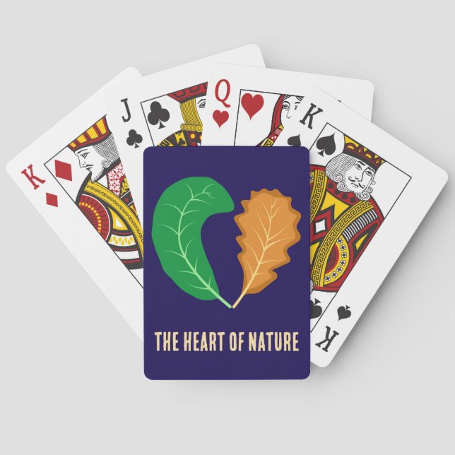 Naturens hjärta Gröna och bruna blad  Casinokort (Baksidan)