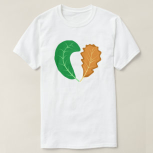Naturens hjärta Gröna och bruna blad  T Shirt