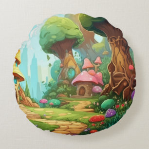 Naturens Kembrace: Rund Pillow of Scenia Splendor Kudde