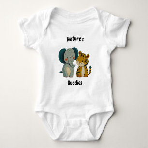Naturens kompisar Elefant och Tiger - söta vänner T Shirt