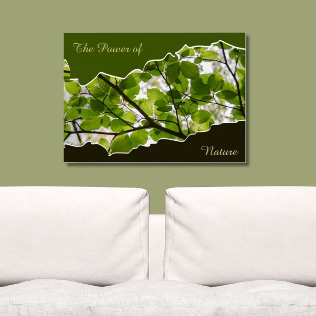 Naturens kraft, Träd-foto Poster (Green and Black Wall Art, The Power of Nature)