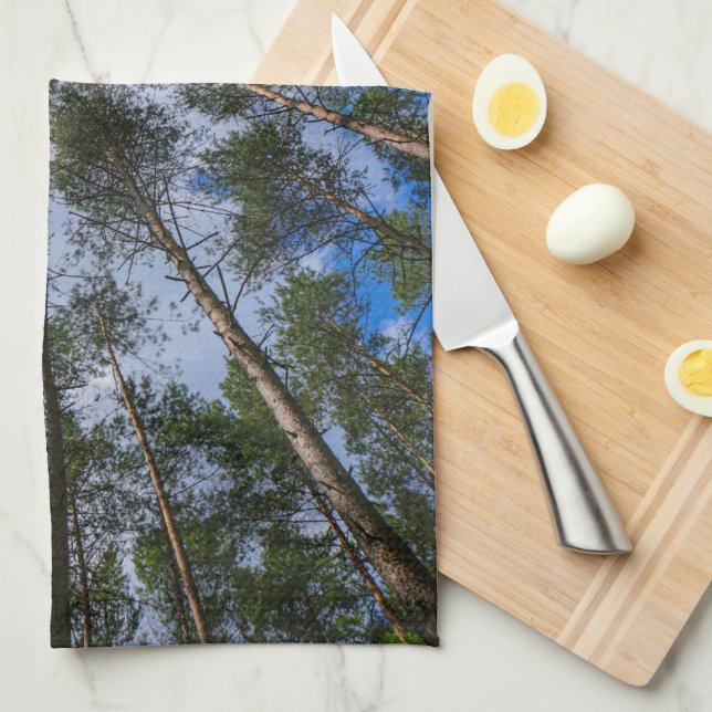 Naturens landskapslandskap Se upp skogen Träd Kökshandduk (Vikt i Fjärdedel)