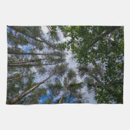 Naturens landskapslandskap Se upp skogen Träd Kökshandduk