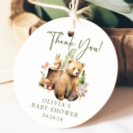 Naturens Märkre med  Beear Baby Shower Favor Gift Gåvor Etiketter