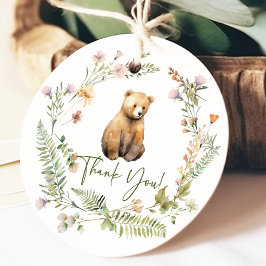 Naturens Märkre med  Beear Baby Shower Favor Gift Gåvor Etiketter