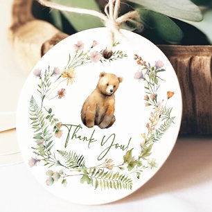 Naturens Märkre med Beear Baby Shower Favor Gift Gåvor Etiketter
